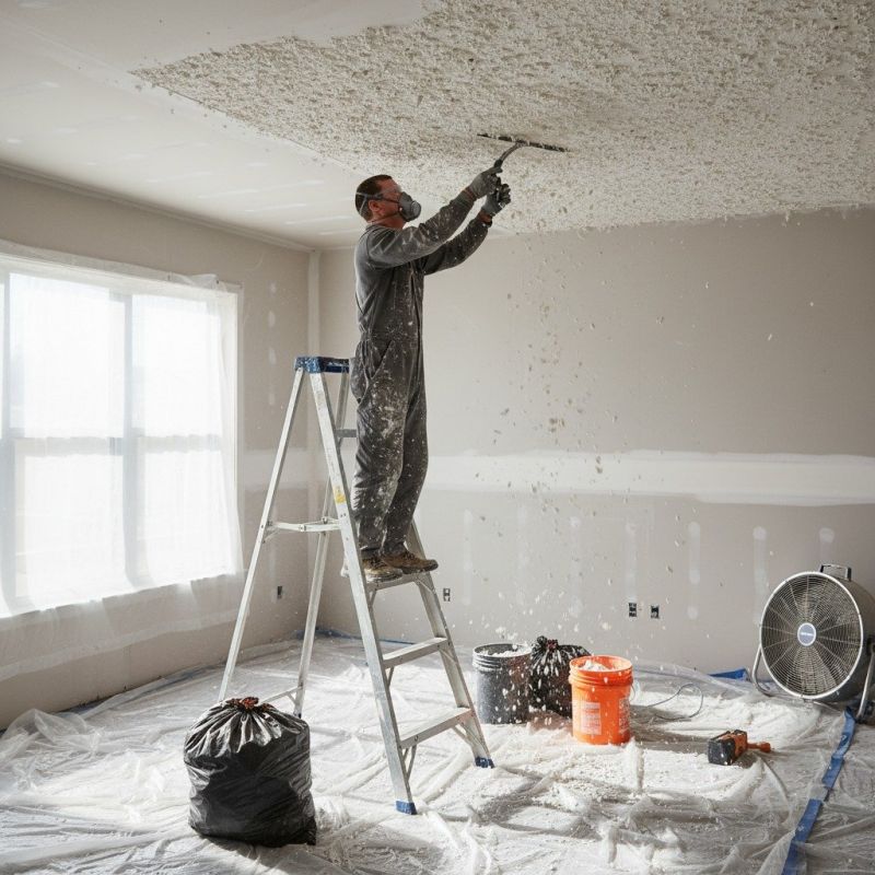 Knockdown Ceiling Removal in Overland Park, KS